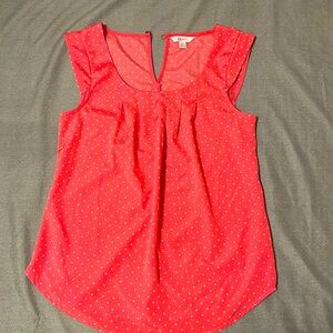 Candies Bubble Gum Pink Polkadot Sleeveless Top sz: XS